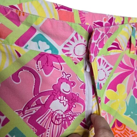 Lilly Pulitzer Vintage Two Pair Pants Size 2 Tropical Print Seashell Monkey - Picture 8 of 12
